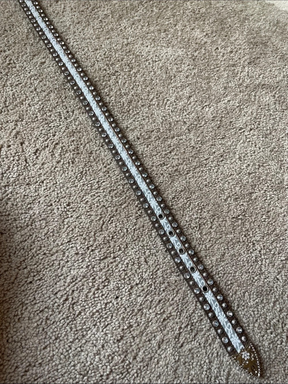 NWT Angel Ranch Leather Studded Western Belt Girl’s M Decorative Silver Buckle